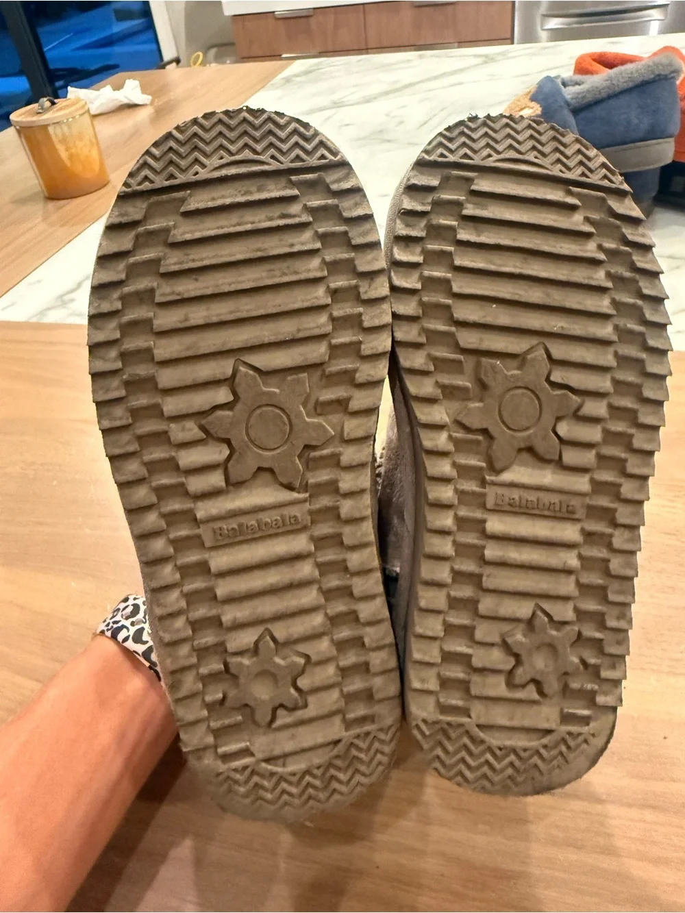Balabala Kids Snow Boots Winter Boots  Cloud-Lined Suede Slip-On Bootie in Taupe